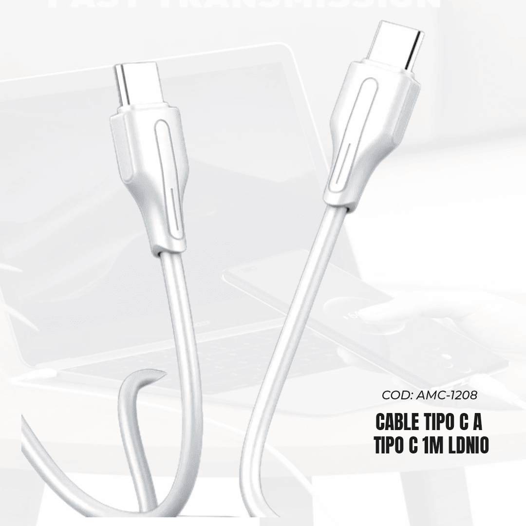 cable tipo c a tipo c 1m lndio cable tipo c a tipo c 1m lndio