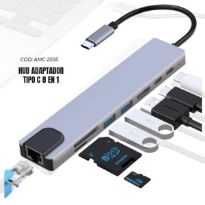 hub adaptador tipo c 8 en 1